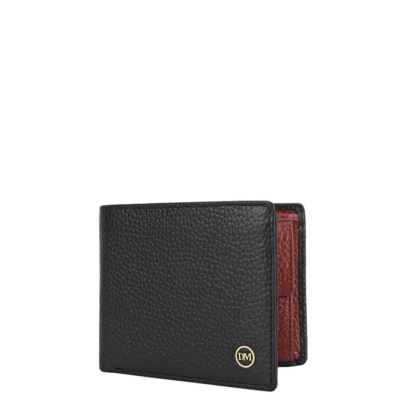 Da Milano Black Bifold Leather Mens Wallet